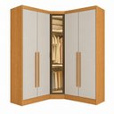 Ver imagem 1 de Guarda-Roupa Modulado de Canto Oblíquo Reflecta com LED 5 Portas 6 Gavetas 100% MDF Cairo