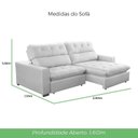 Ver imagem 3 de Sofa Retratil Reclinavel 2 Lugares 280cm Veludo Andreia