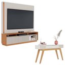 Ver imagem 1 de Estante Home Theater Jordão Off White Freijó com Aparador para Sala Riviera Off White – Colibri