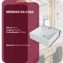 Ver imagem 5 de Balcão Móvel Mdf Armário de Banheiro 70cm com Tampo/cuba Prt Branco Um Furo Esquerdo sem Fundo