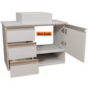 Ver imagem 3 de Balcão Móvel Mdf Armário de Banheiro 70cm com Tampo/cuba Prt Branco Um Furo Esquerdo sem Fundo