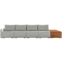Ver imagem 5 de Sofá Ilha Modular para Sala 432cm com Puff Dublin K01 Linho Cinza Sintético Caramelo - Lyam Decor