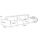 Ver imagem 3 de Sofá Ilha Modular para Sala 432cm com Puff Dublin K01 Linho Cinza Sintético Caramelo - Lyam Decor