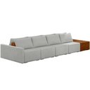 Ver imagem 1 de Sofá Ilha Modular para Sala 432cm com Puff Dublin K01 Linho Cinza Sintético Caramelo - Lyam Decor