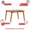 Mesa de Jantar com 4 Cadeiras Ravi Nature Linho Preto Base de Madeira - 6