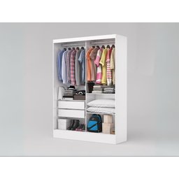 Guarda Roupa 2 Portas com Espelho e 2 Gavetas Santiago – Branco - 2
