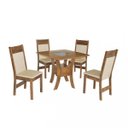 Ver imagem 2 de Conjunto Sala de Jantar Mesa Quadrada 4 Lugares 90x90cm 4 Cadeiras Priscilla Móveis São Carlos