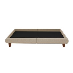 Cama Queen Japonesa 176cm Pés Madeira Haru Linho Bege - Sallar Home - 5