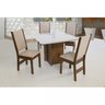 Conjunto Sala de Jantar Mesa Quadrada Laíse 4 Cadeiras Rosa Móveis São Carlos - 1