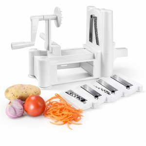 Cortador Fatiador Ralador Giratório 5 Lâminas Legumes Inox