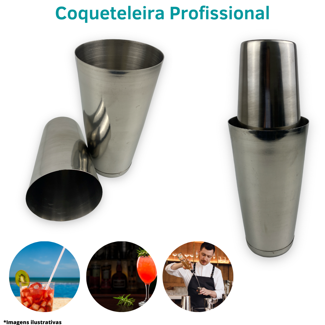 Coqueteleira Profissional Inox 820 ml Caipirinha Drinks