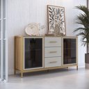 Ver imagem 7 de Balcao Buffet Duo 150 Cm P1068 Oak Arenas Dourado Pp Milani Store