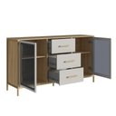 Ver imagem 6 de Balcao Buffet Duo 150 Cm P1068 Oak Arenas Dourado Pp Milani Store
