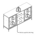 Ver imagem 5 de Balcao Buffet Duo 150 Cm P1068 Oak Arenas Dourado Pp Milani Store