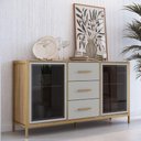 Ver imagem 2 de Balcao Buffet Duo 150 Cm P1068 Oak Arenas Dourado Pp Milani Store