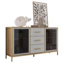 Ver imagem 1 de Balcao Buffet Duo 150 Cm P1068 Oak Arenas Dourado Pp Milani Store