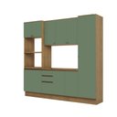 Ver imagem 2 de Cozinha Compacta Celeste Kappesberg 100% Mdf Nogueira/verde 240cm