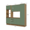 Ver imagem 4 de Cozinha Compacta Celeste Kappesberg 100% Mdf Nogueira/verde 240cm
