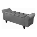 Ver imagem 3 de Recamier Baú para Cama Casal 1,30m Lara Premium Estilo Decorativo Closet Estofado Cor Cinza