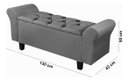 Ver imagem 6 de Recamier Baú para Cama Casal 1,30m Lara Premium Estilo Decorativo Closet Estofado Cor Cinza