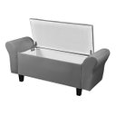Ver imagem 4 de Recamier Baú para Cama Casal 1,30m Lara Premium Estilo Decorativo Closet Estofado Cor Cinza
