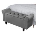 Ver imagem 1 de Recamier Baú para Cama Casal 1,30m Lara Premium Estilo Decorativo Closet Estofado Cor Cinza