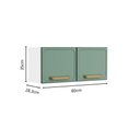 Ver mais imagens de Cozinha Completa 100% Aço 14 Portas 2 Gavetas Bella Bertolini - Verde/branco