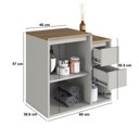 Ver imagem 4 de Balcão Gabinete de Banheiro Suspenso com 1 Porta e 2 Gavetas 60cm Multimóveis Crart-BAL012 -