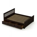Ver imagem 2 de Cama King Size 06 Gavetas Madeira Maciça Marrom/Imbuia Spot
