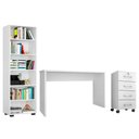 Ver imagem 1 de Conjunto de Escritório Home Office 3 com Peças Gávea Branco - Mpozenato