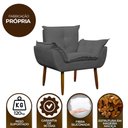 Ver imagem 7 de Kit Poltrona Recepção Pés Madeira Opala Cor:cinza