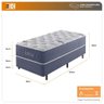 Cama Box Solteiro King + Colchão Molas Ensacadas California Linho Azul - 3