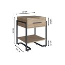 Ver imagem 3 de Mesa de Cabeceira 49cm com 1 Gaveta Destaques Marrom