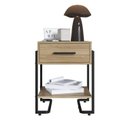 Ver imagem 4 de Mesa de Cabeceira 49cm com 1 Gaveta Destaques Marrom