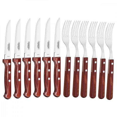 Jogo de Talheres Jumbo Tramontina Churrasco Polywood 12 Pças