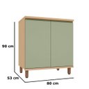 Ver imagem 5 de Kit Armário Aéreo e Balcão 100% MDF 80 cm 2 Portas Lótus Carvalho/Verde