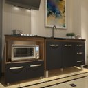 Ver imagem 3 de Balcão Armário Cozinha Gabinete de Pia 120 Cm Bruna e Balcão para Fogão Cooktop 4 Bocas e Forno Evel