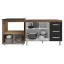 Ver imagem 5 de Balcão Armário Cozinha Gabinete de Pia 120 Cm Bruna e Balcão para Fogão Cooktop 4 Bocas e Forno Evel