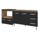 Ver imagem 1 de Balcão Armário Cozinha Gabinete de Pia 120 Cm Bruna e Balcão para Fogão Cooktop 4 Bocas e Forno Evel