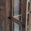 Ver imagem 4 de Cristaleira Rústica Madeira Maciça com 2 Portas de Vidro Imbuia