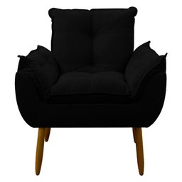 Poltrona Decorativa Sala de Estar Escritório Quarto Prime Cor: Preto - 1