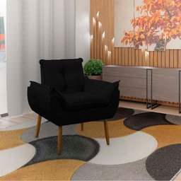 Poltrona Decorativa Sala de Estar Escritório Quarto Prime Cor: Preto - 2