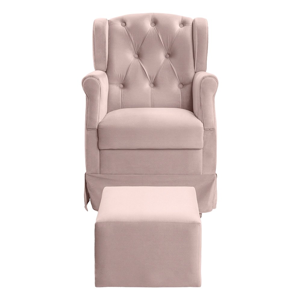 Poltrona Cadeira de Amamentação Balanço + Puff Ternura Veludo - Star Confort - 5
