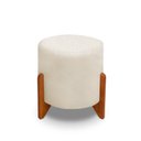 Ver imagem 2 de Banqueta Puff Thor Luxo Madeira Maciça:bege