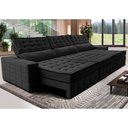 Ver imagem 1 de Sofá Retrátil e Reclinável 4,15m Cama inBox Big Puffer com SoftGel D40 Velupluma Preto