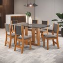 Ver imagem 2 de Mesa de Jantar 6 Lugares Erika Mel/grafite - Viero Móveis