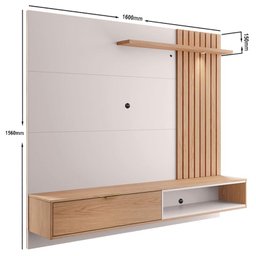 Mesa de Centro Jeri com Painel Suspenso para Tv Tocantins 1.6 Off White Freijó – Colibri - 10
