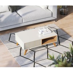 Mesa de Centro Jeri com Painel Suspenso para Tv Tocantins 1.6 Off White Freijó – Colibri - 6