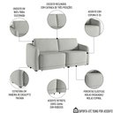 Ver imagem 3 de Sofá Cama Casal para Sala 236cm Polska K04 Linho Cinza - Mpozenato