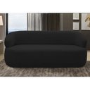 Ver imagem 2 de Sofá 3 Lugares Living Orgânico Sala de Estar 170cm Conka F05 Veludo Preto - Mpozenato